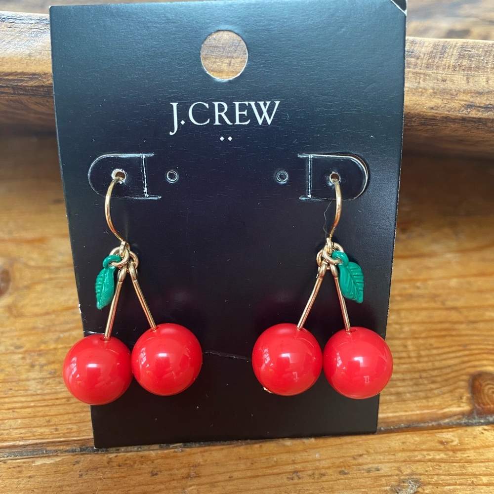 J.Crew Cherry Earrings in cute bag